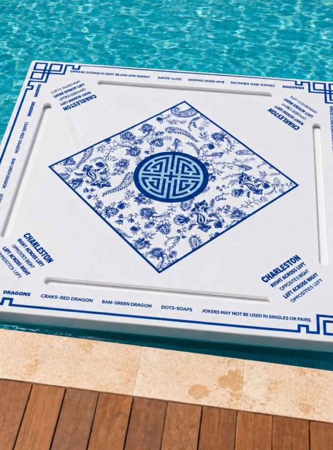 Floating Mahjong Mat Blue And White